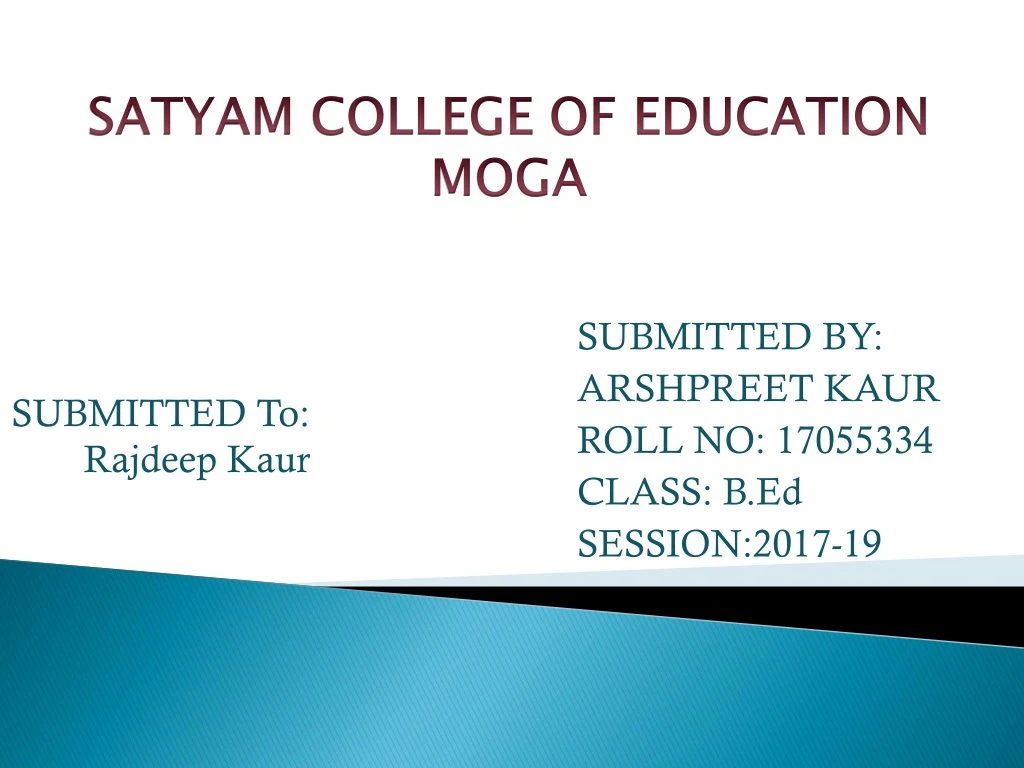 satyam college of education moga