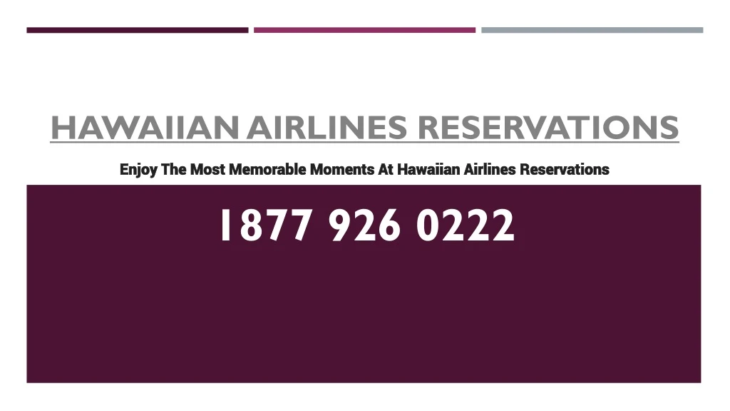 hawaiian airlines reservations