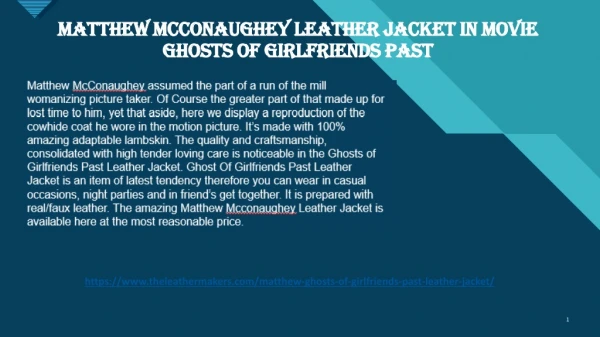 MATTHEW MCCONAUGHEY LEATHER JACKET IN MOVIE GHOSTS OF GIRLFRIENDS PAST