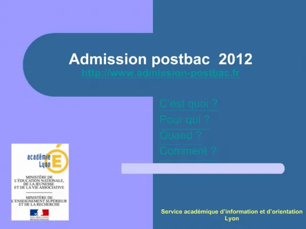 Admission postbac 2012 admission-postbac.fr