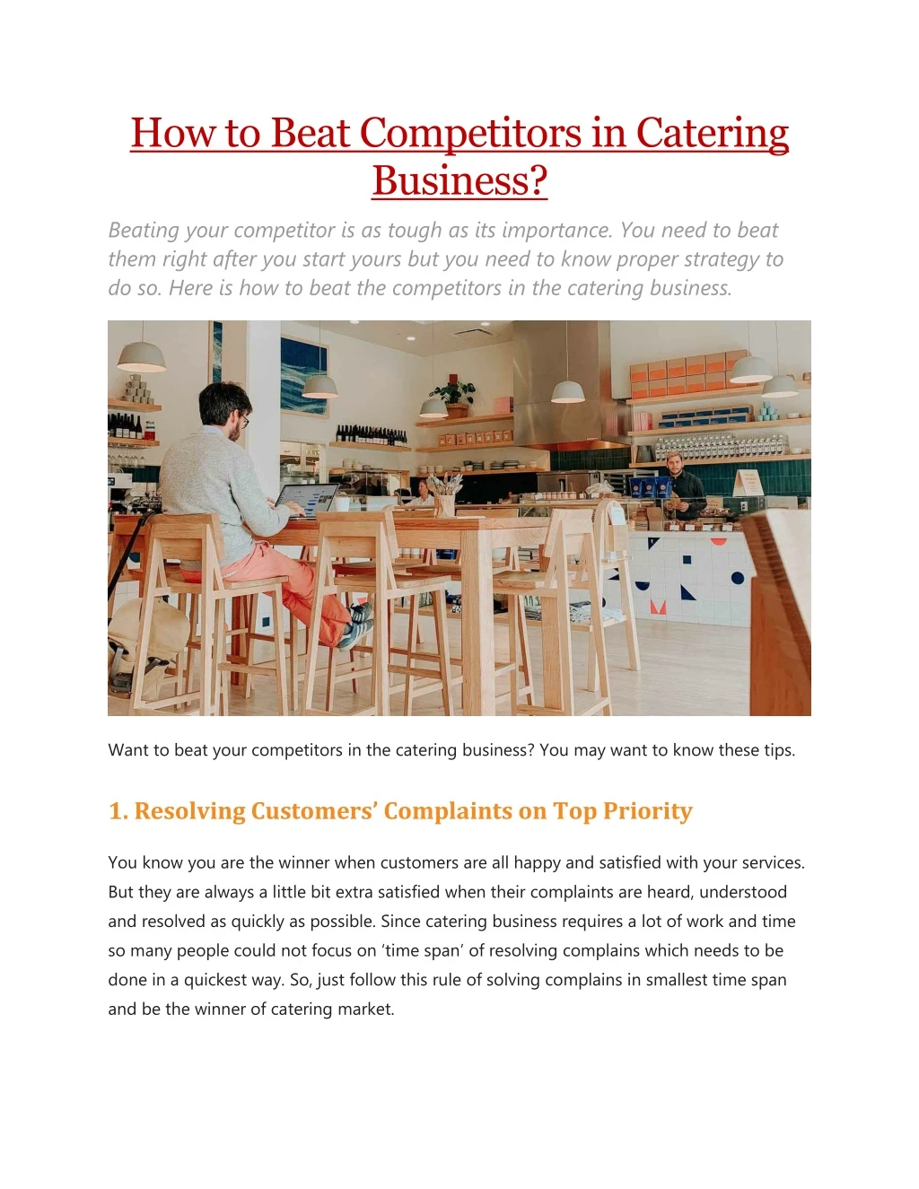 how to beat competitors in catering business