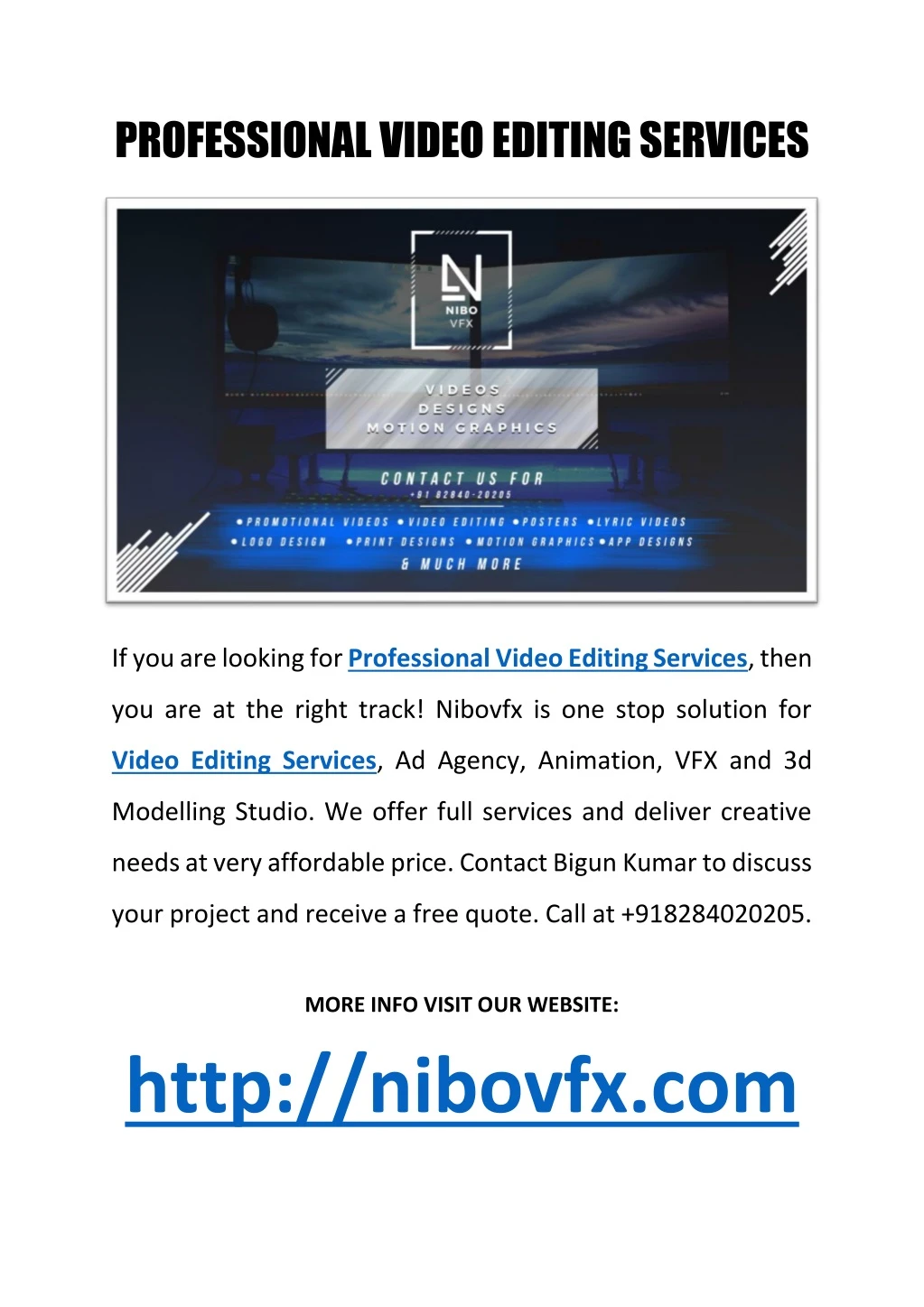 professional video editing services