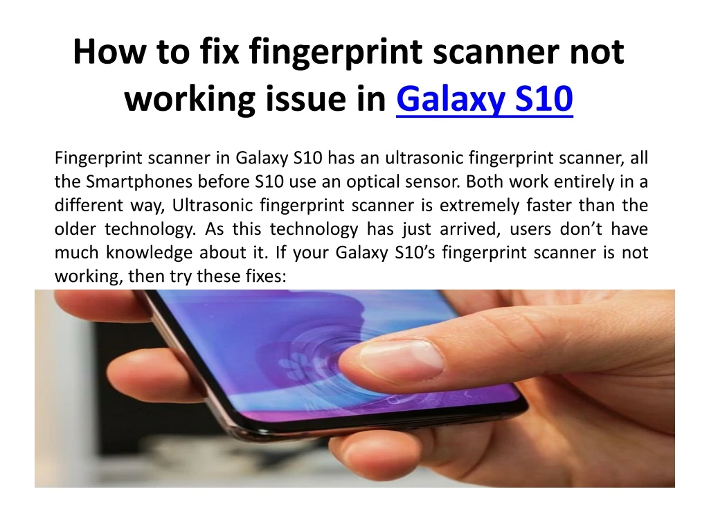 how to fix fingerprint scanner not working issue in galaxy s10