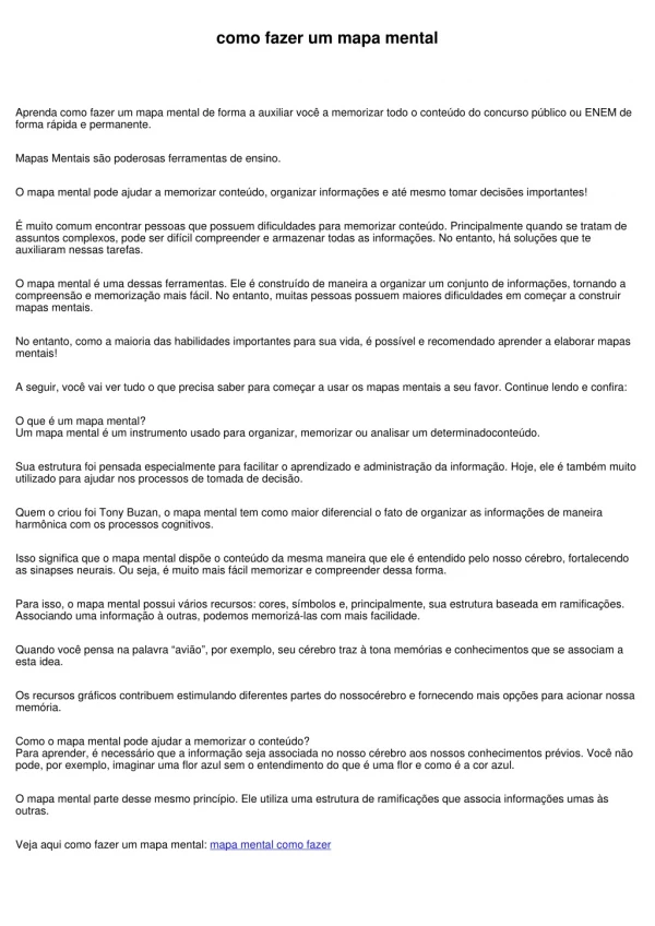 como fazer um mapa mental