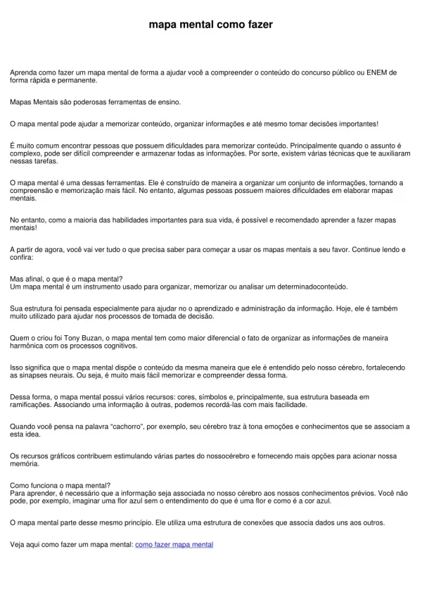 mapa mental como fazer