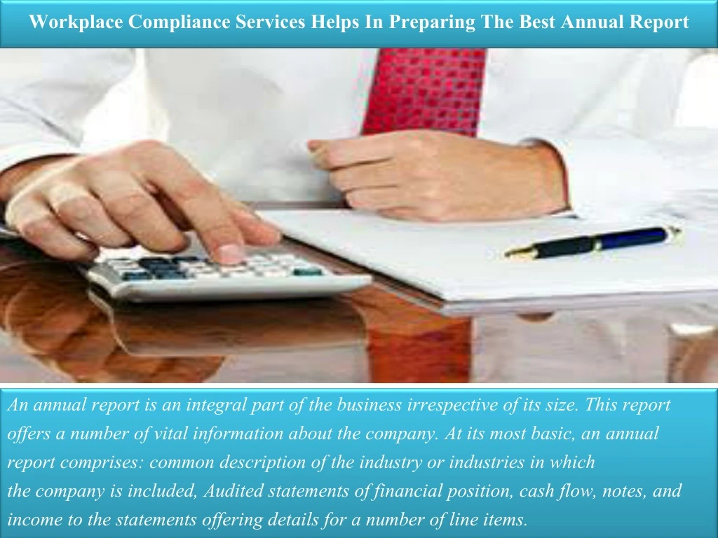 workplace compliance services helps in preparing the best annual report