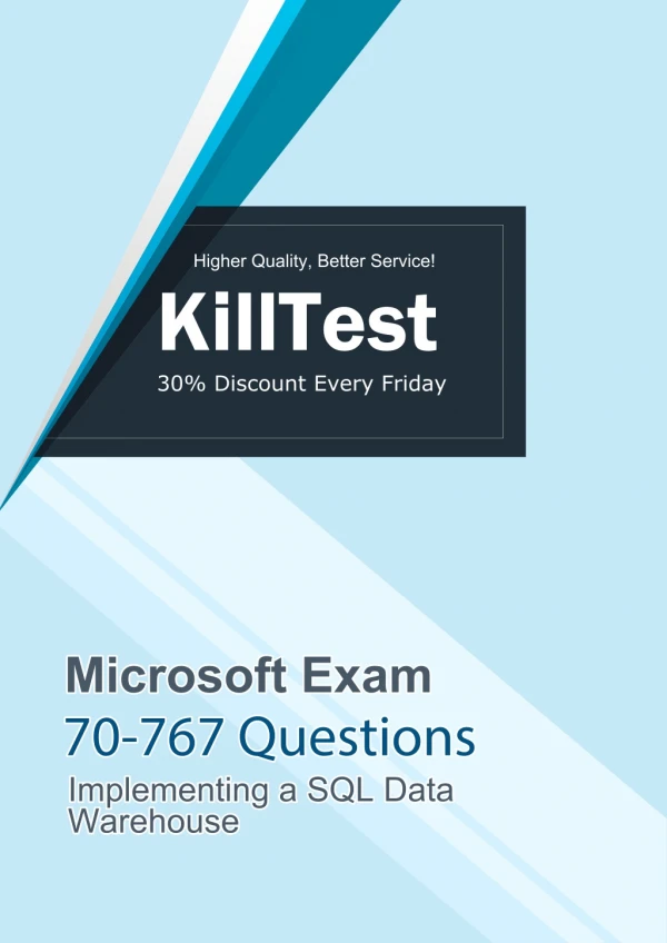 2019 Real 70-767 Microsoft Exam Questions | Killtest