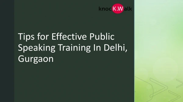 Tips for Effective Public Speaking Training In Delhi, Gurgaon