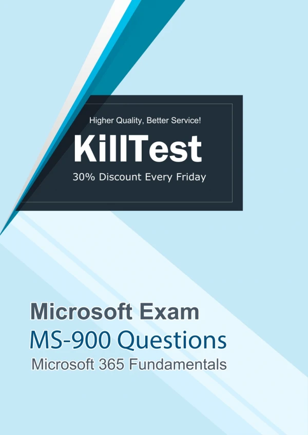2019 Real MS-900 Microsoft Exam Questions | Killtest