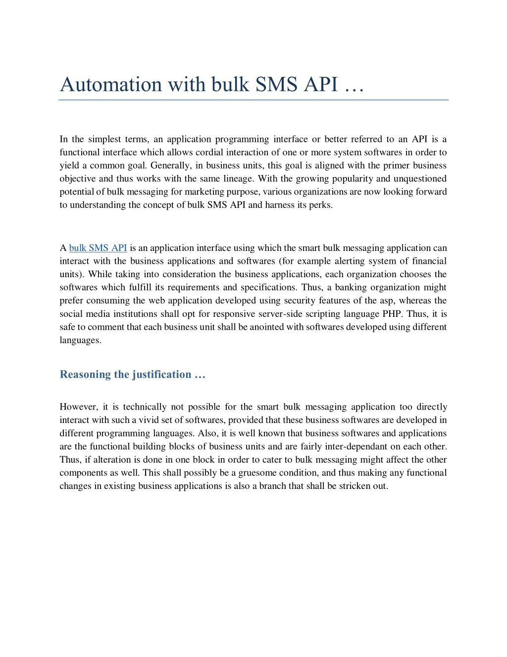 automation with bulk sms api