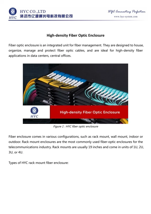 High-density Fiber Optic Enclosure