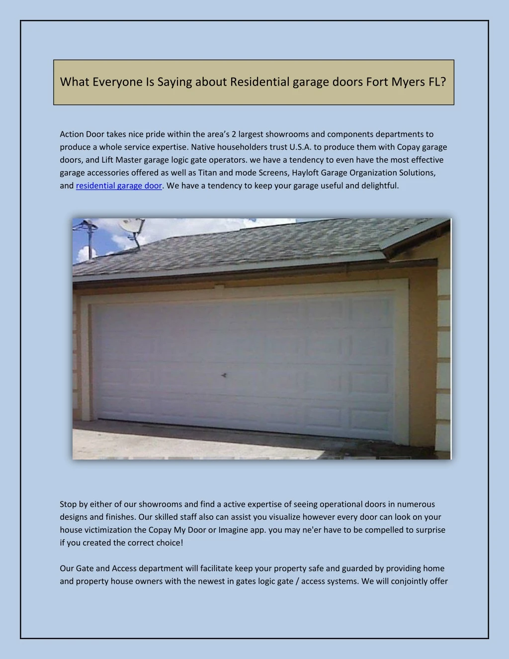 what everyone is saying about residential garage