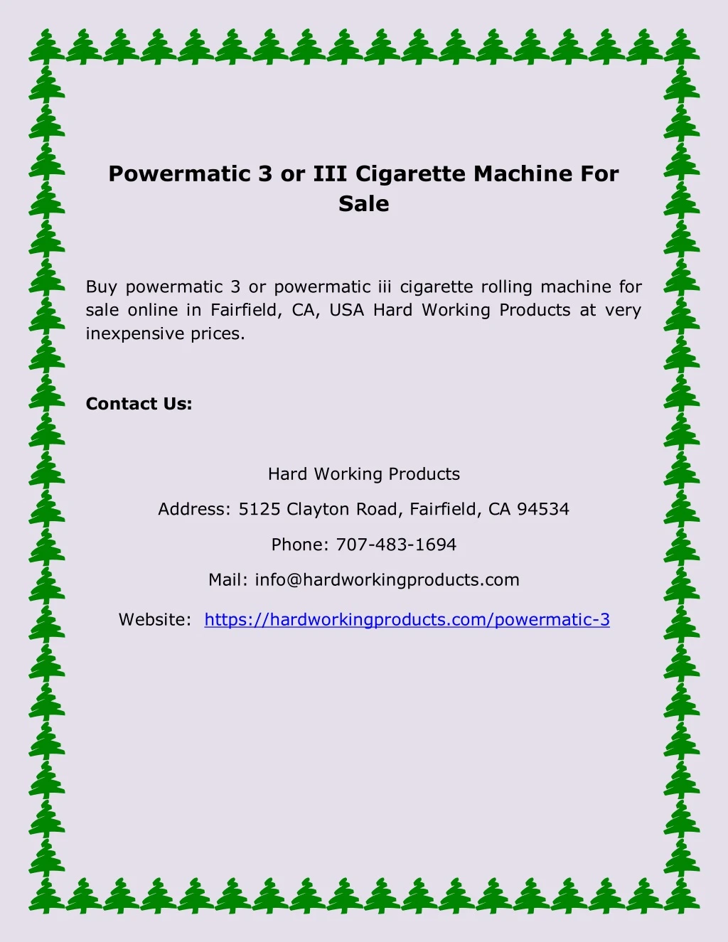 powermatic 3 or iii cigarette machine for sale