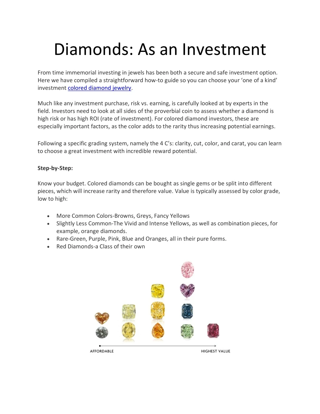 diamonds as an investment