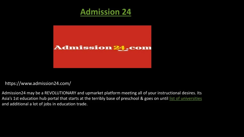 admission 24