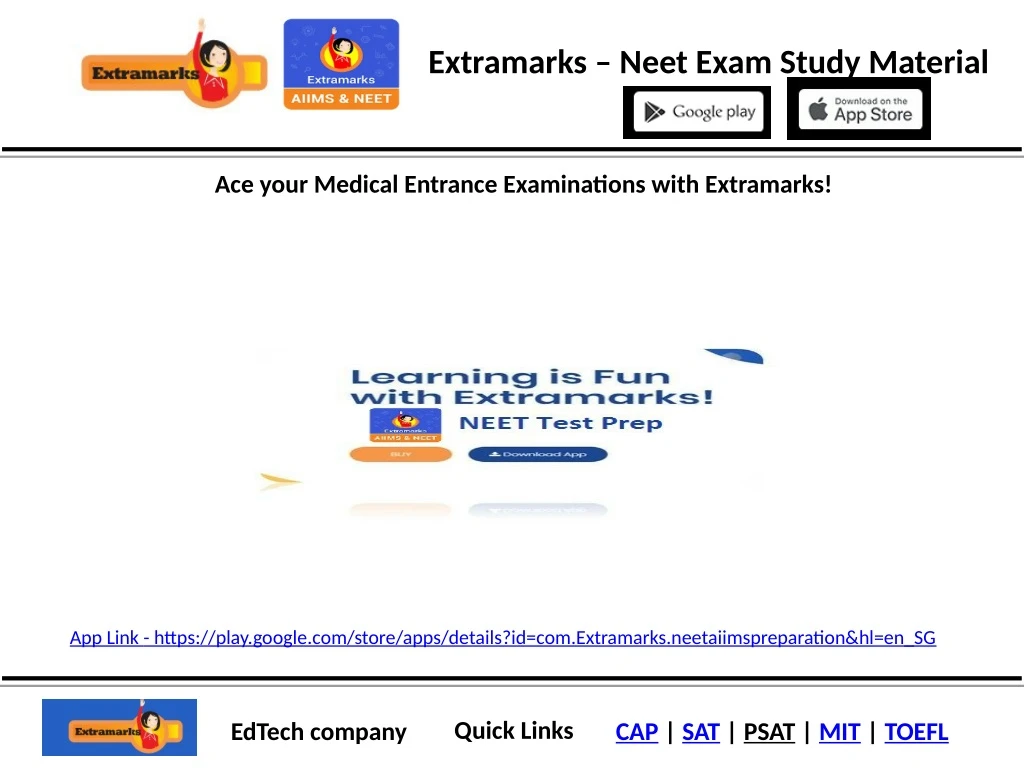 extramarks neet exam study material