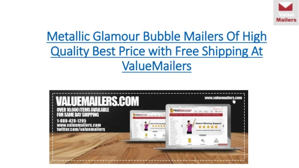 Metallic Glamour Bubble Mailers of high quality best price at ValueMailers