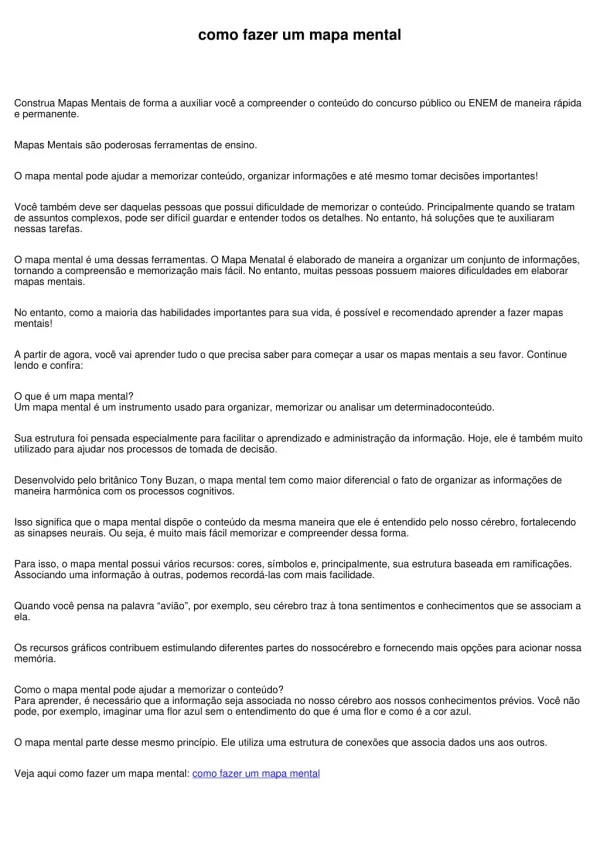 como fazer um mapa mental