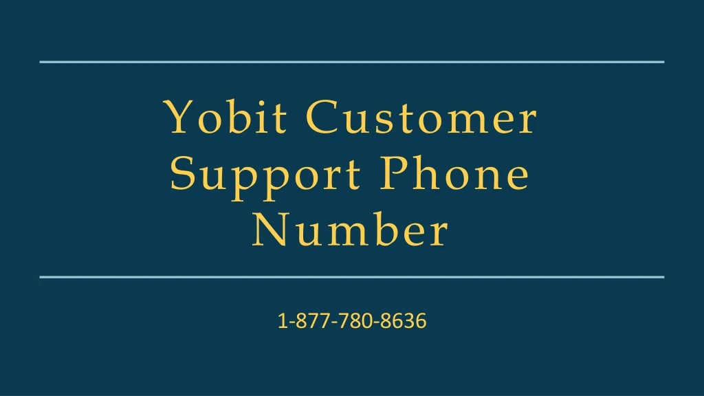 yobit customer support phone number