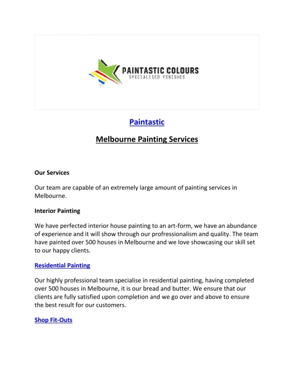 Melbourne Painting Services