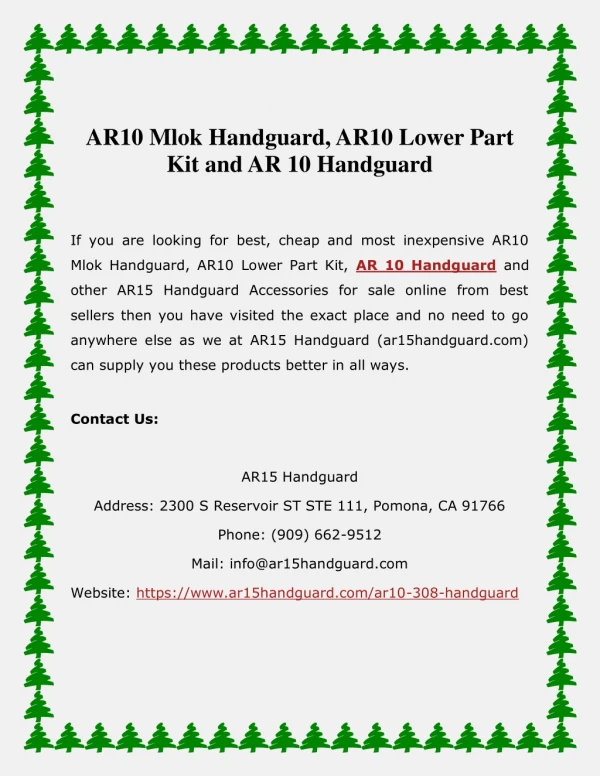 AR10 Mlok Handguard, AR10 Lower Part Kit and AR 10 Handguard