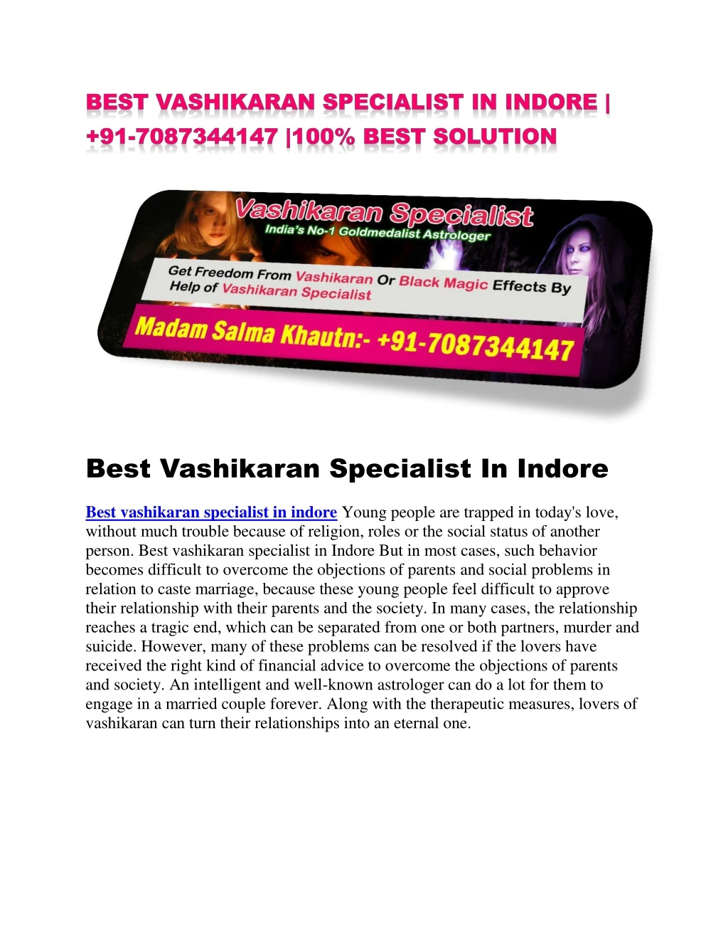 best vashikaran specialist in indore