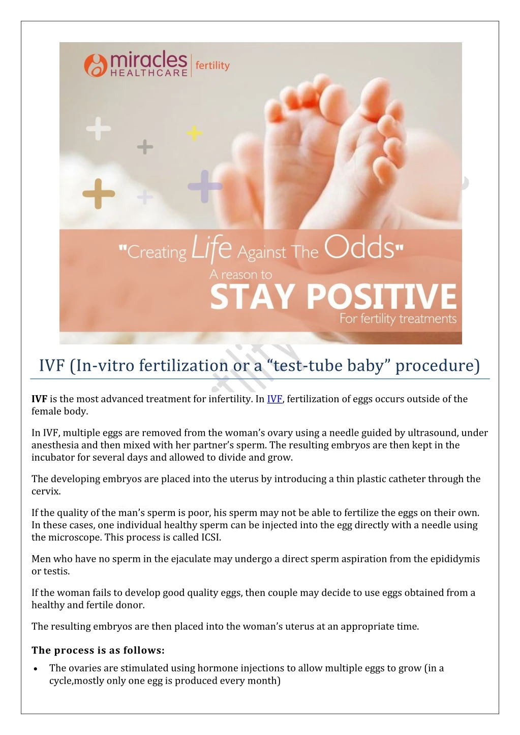 ivf in vitro fertilization or a test tube baby