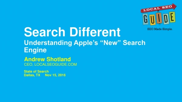 Search Different Understanding Apple's New Search Engine State of Search 2016