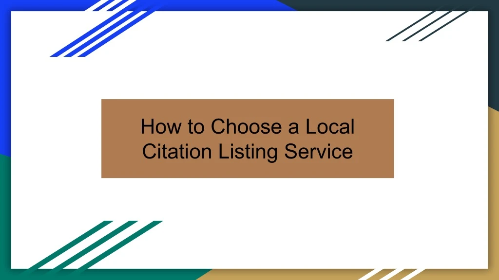 how to choose a local citation listing service