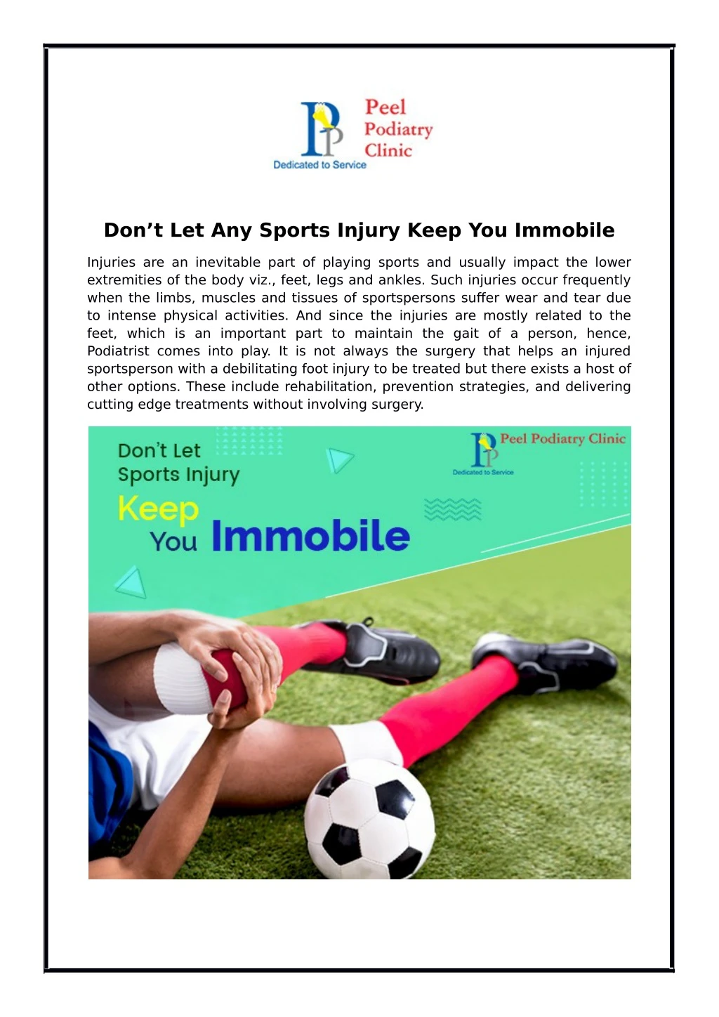 don t let any sports injury keep you immobile