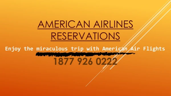 Enjoy the miraculous trip with American Air Flights