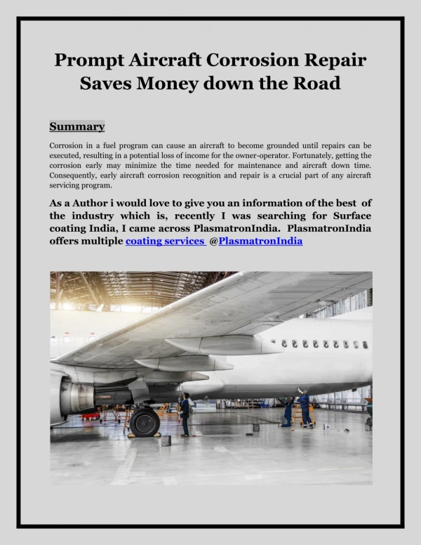 Prompt Aircraft Corrosion Repair Saves Money Down the Road-converted