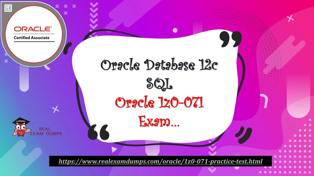 oracle database 12c sql oracle 1z0 071 exam