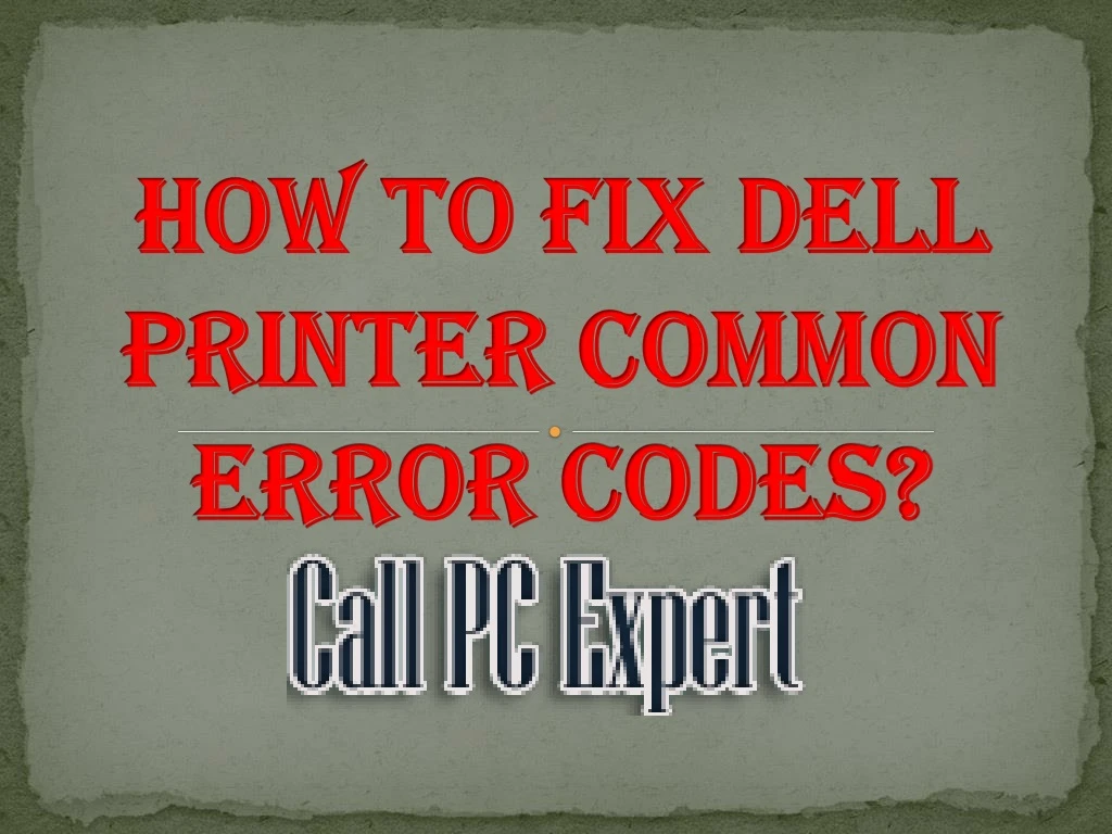 how to fix dell printer common error codes