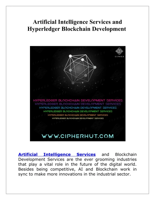 Hyperledger Blockchain Development and Artificial Intelligence Services