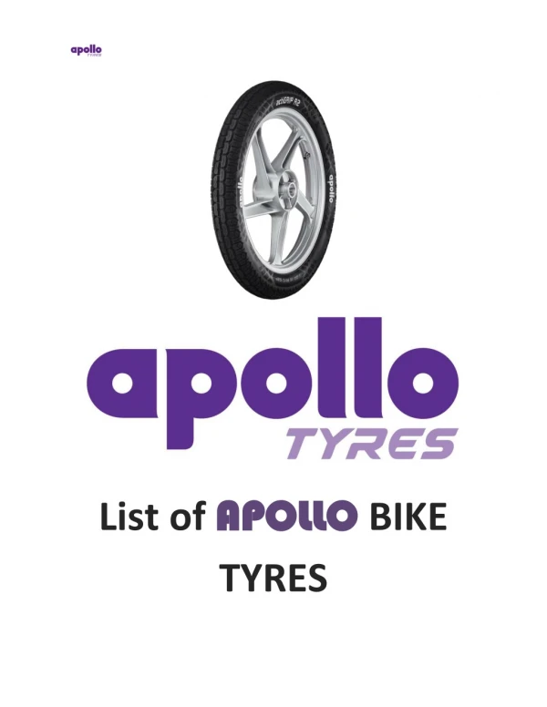 Best Bike Tyres for Indian Road - List of Apollo Bike Tyres