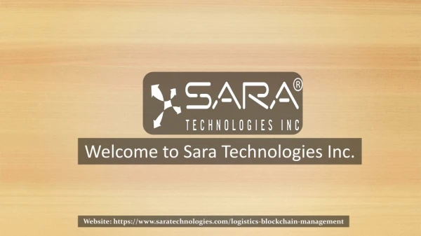 Logistics Blockchain Management Company In USA | Logistics Blockchain Management - Sara Technologies