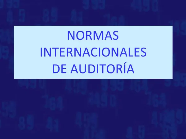 NORMAS INTERNACIONALES DE AUDITOR A