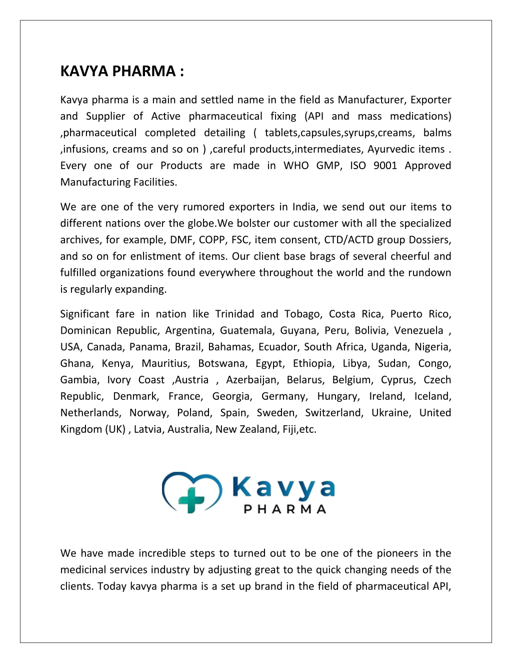 kavya pharma