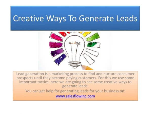 Creative Ways To Generate Leads