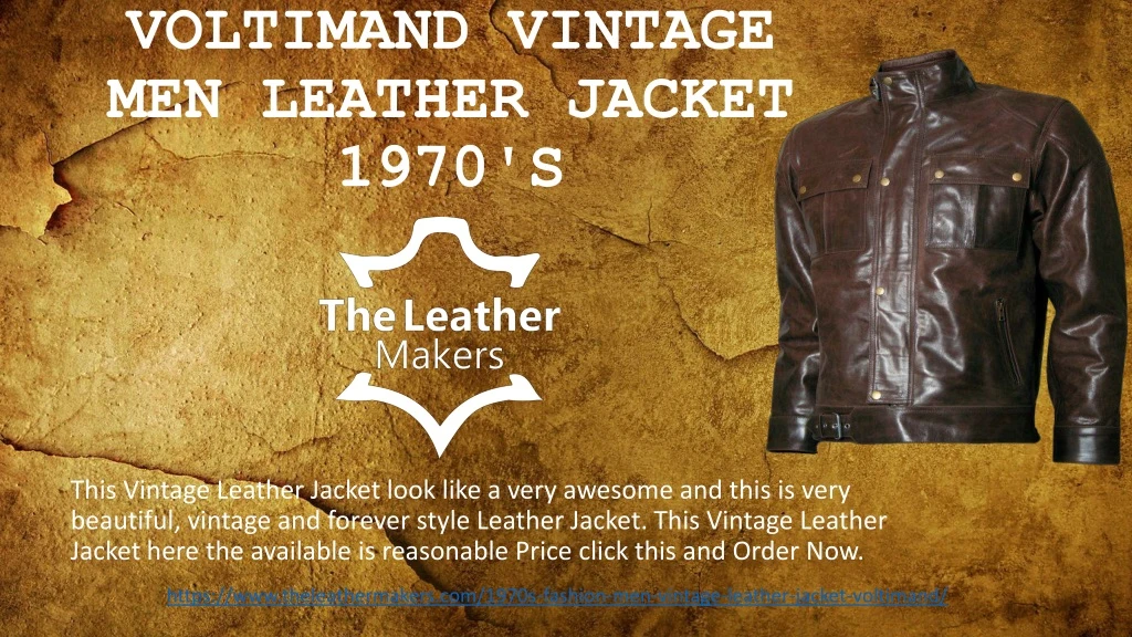 voltimand vintage men leather jacket 1970 s
