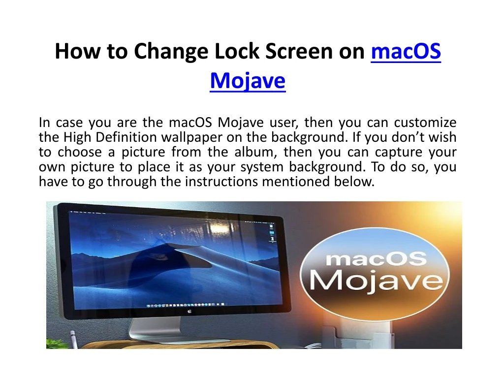 how to change lock screen on macos mojave