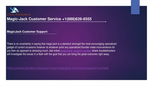 MagicJack Customer Service | 1(888)626-6555 Magicjack support number