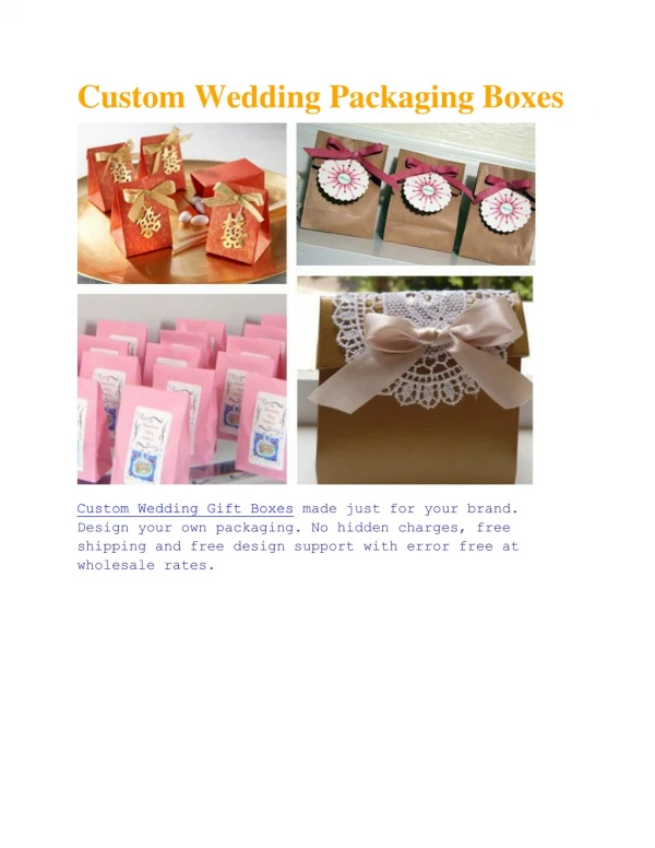 Wedding Packaging Boxes