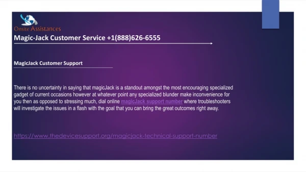 Magicjack support number 1(888)626-6555 Magicjack customer service