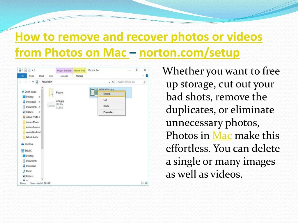 how to remove and recover photos or videos from photos on mac norton com setup