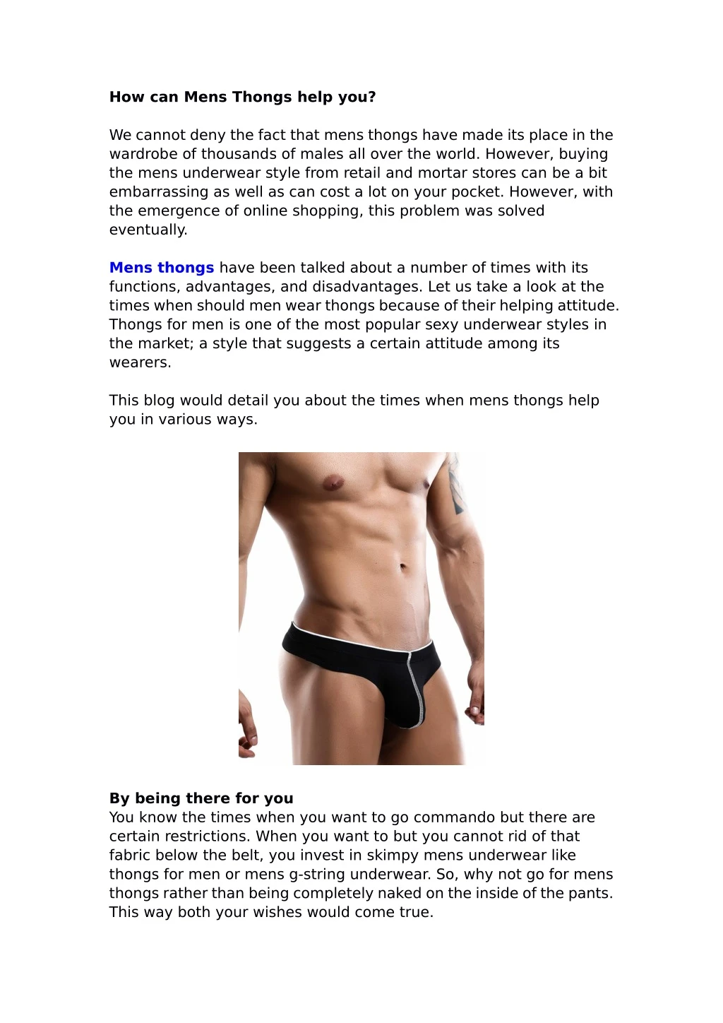 how can mens thongs help you