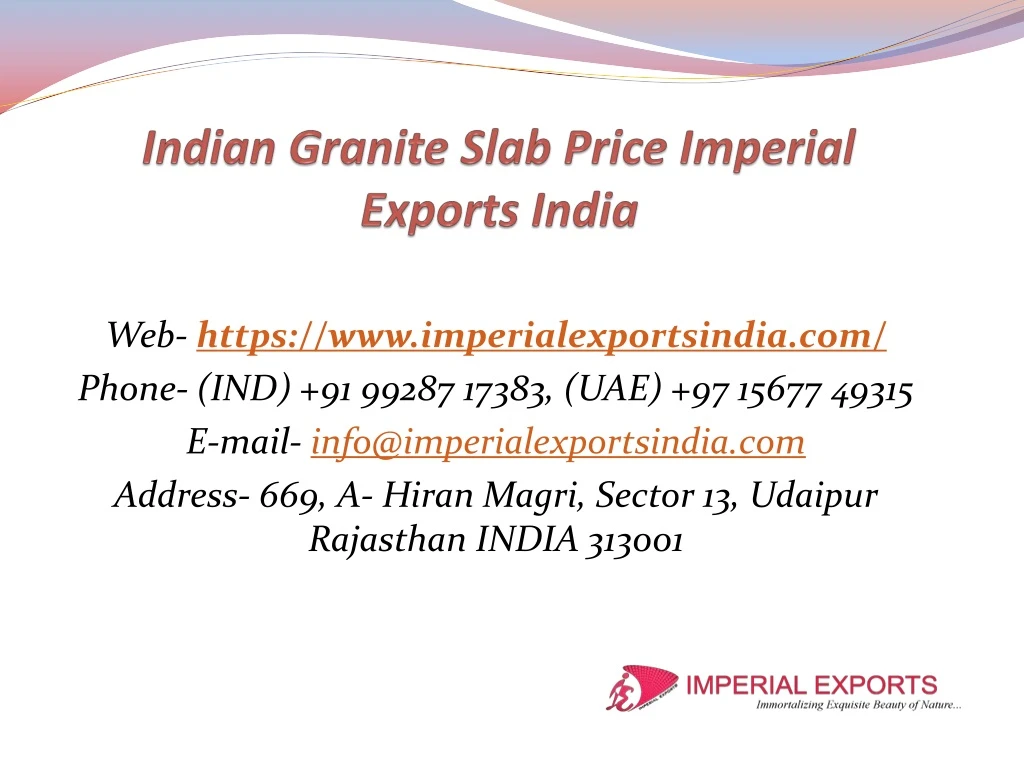 indian granite slab price imperial exports india