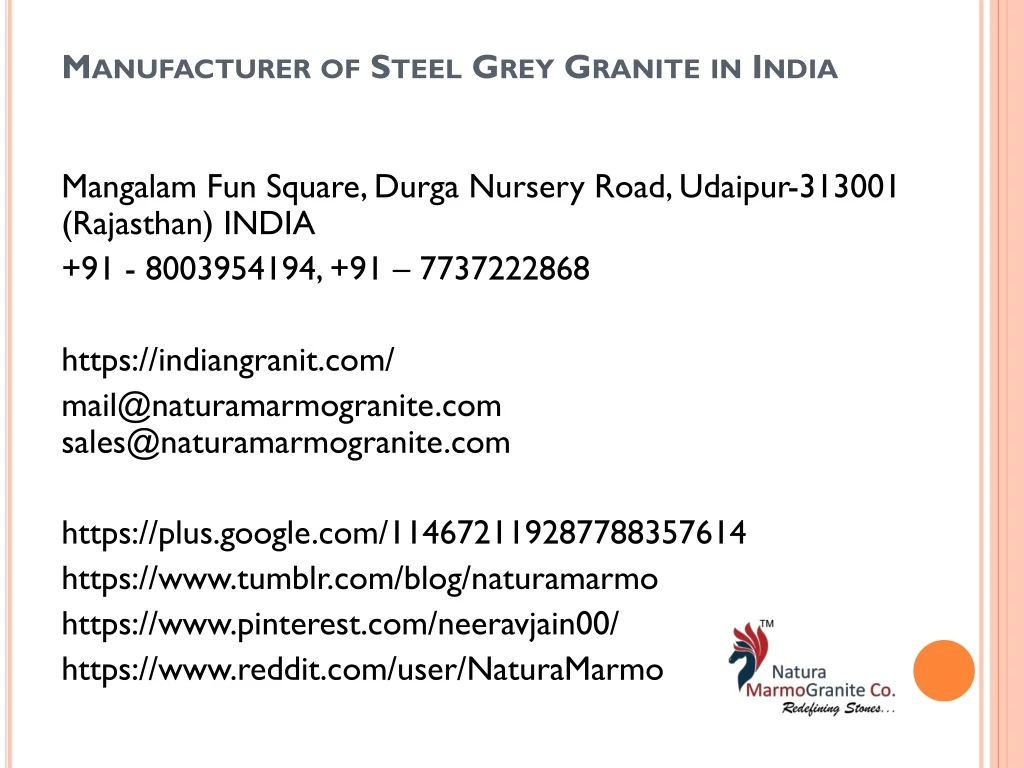 manufacturer of steel grey granite in india