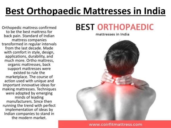 Best Orthopaedic Mattresses in India